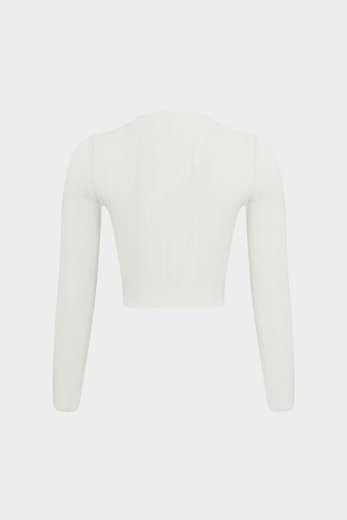 Bisiklet Yaka Slim Fit Crop Triko Kazak |  