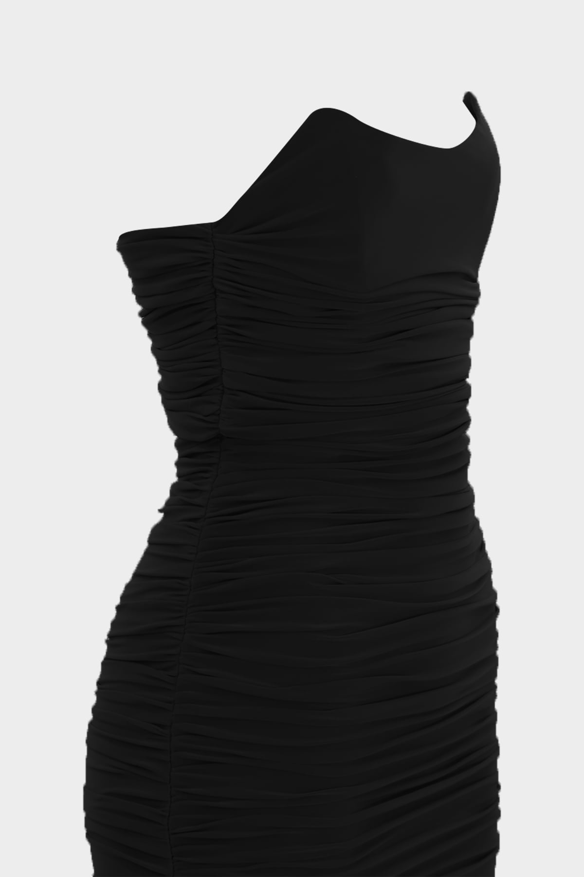 Premium Korsaj Detaylı Straplez Full Drape Kadın Mini Elbise |  