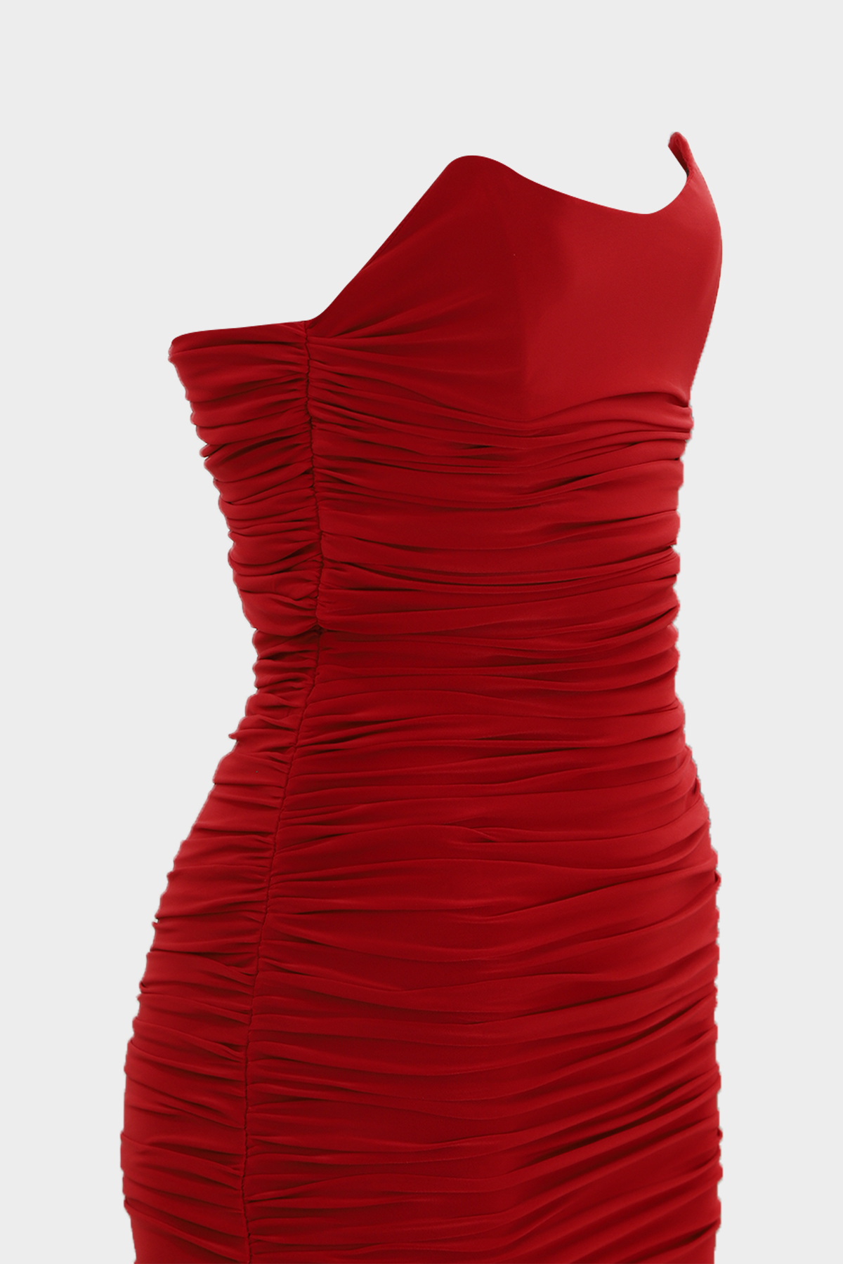 Premium Korsaj Detaylı Straplez Full Drape Kadın Mini Elbise |  