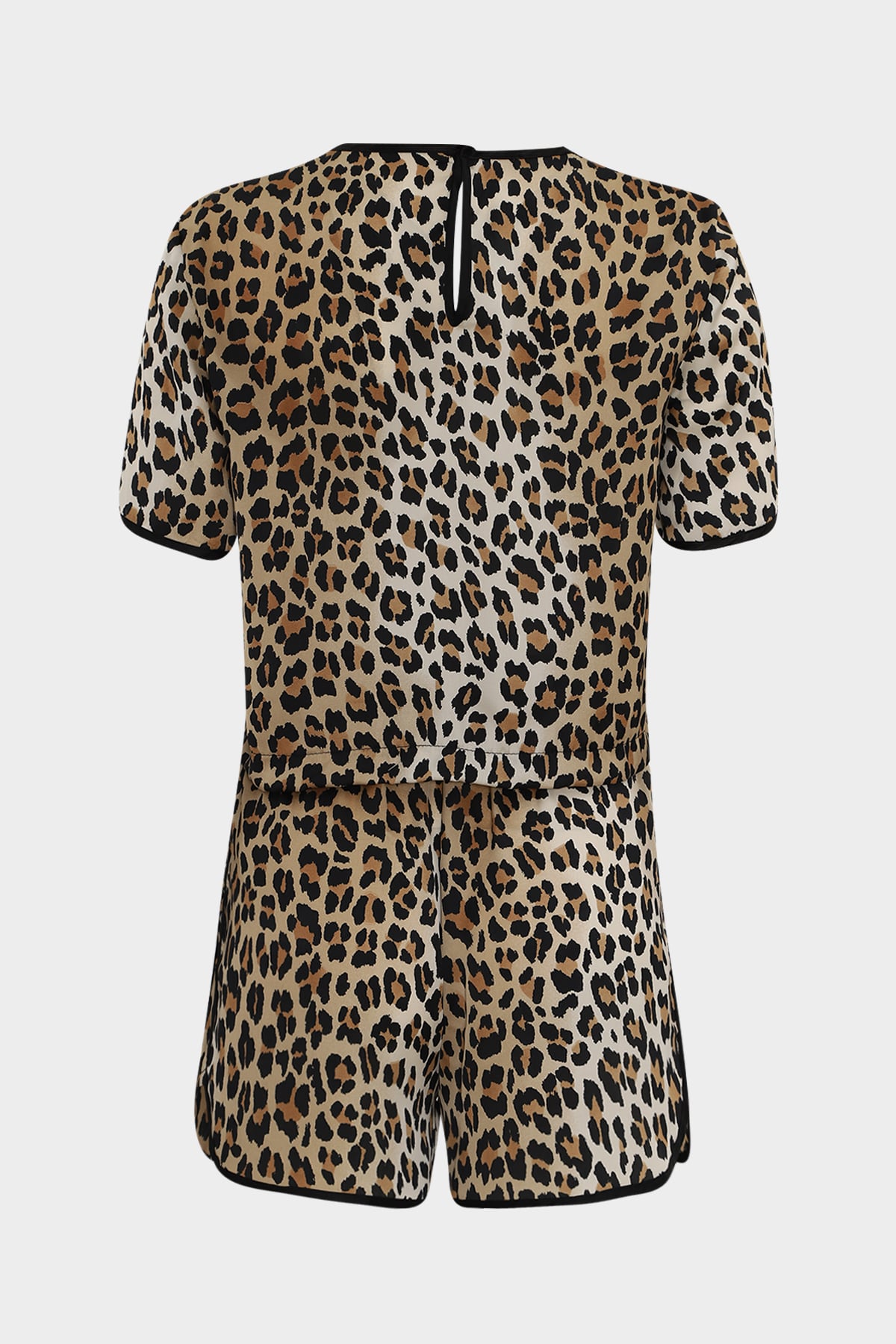 Premium Leopar Crop Bluz Cepli Şort Alt Üst Kadın Takım  |  