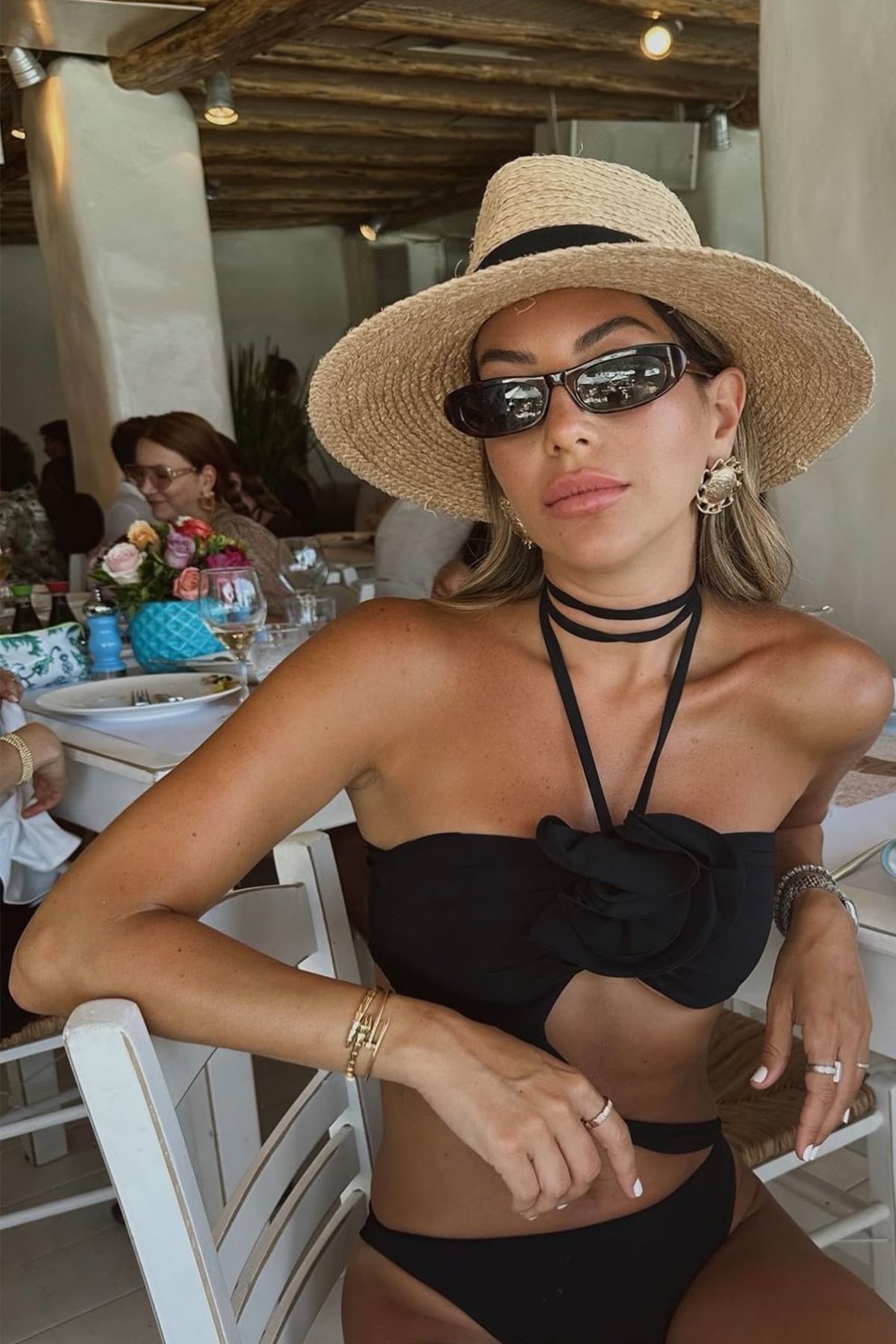 Premium Gül Detaylı VENUS Fit Kadın Mayo |  