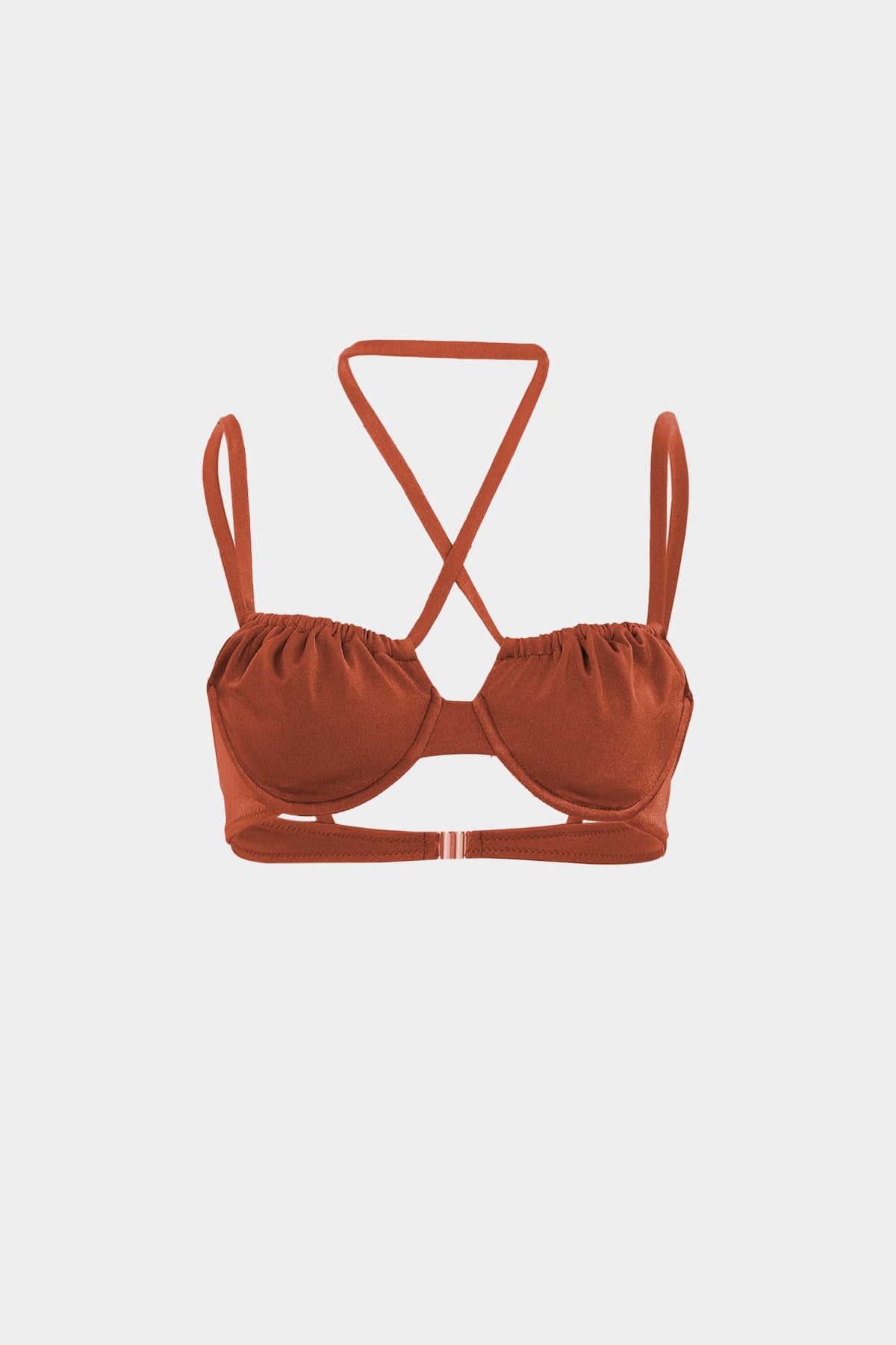 Premium Büzgü Detaylı LUNA Slim Fit Kadın Bikini Üstü |  