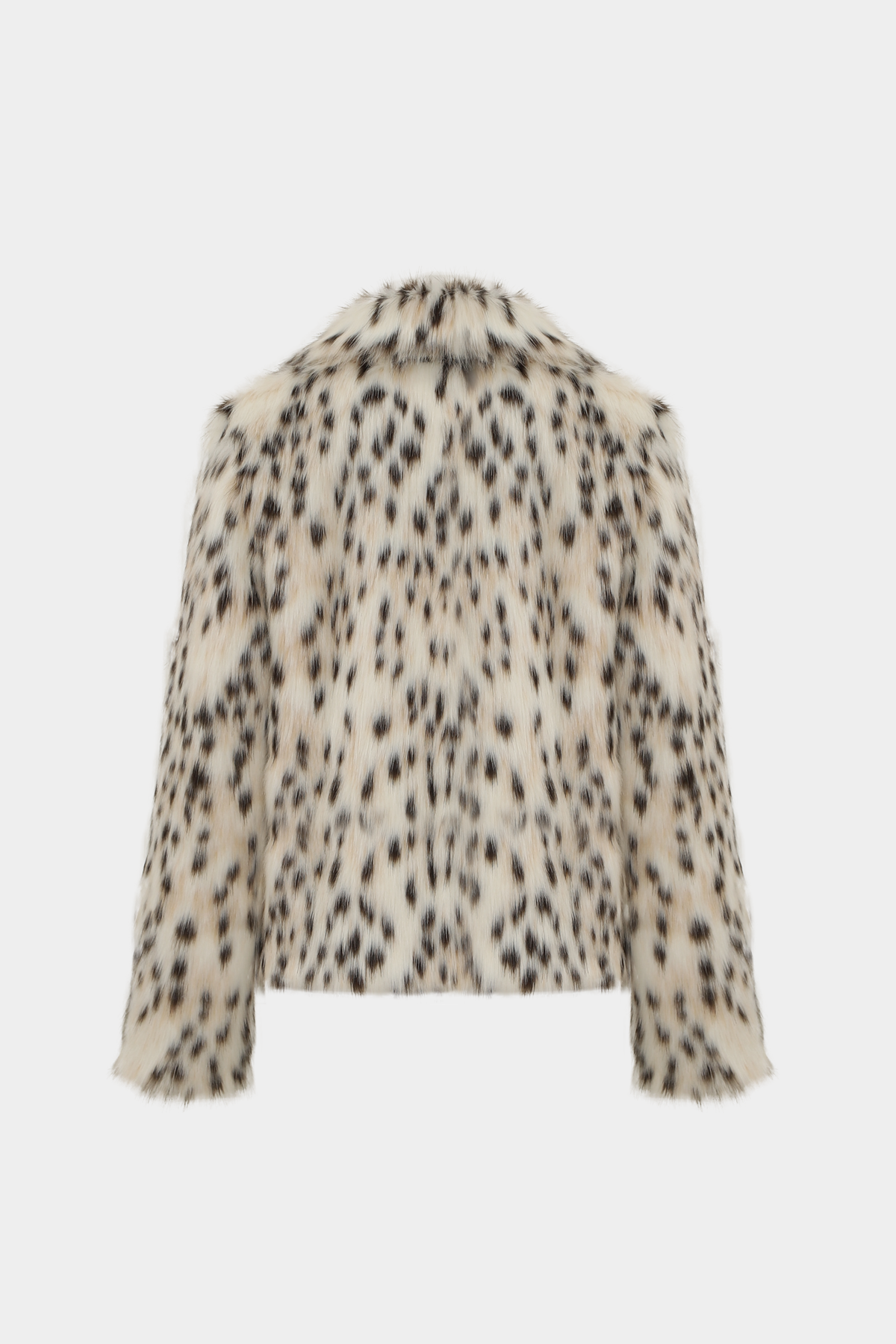 Premium Leopar Desen Bebe Yaka Suni Kürk Kadın Mont |  