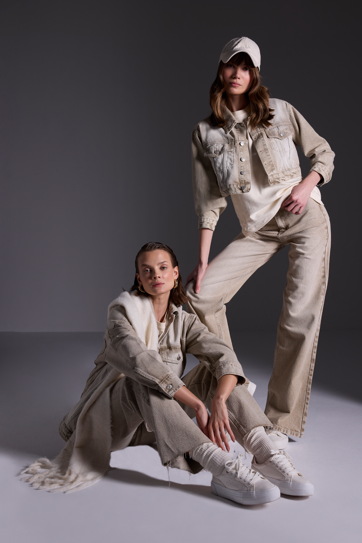 Premium Kar Yıkama Oversize Kadın Jean Ceket  |  
