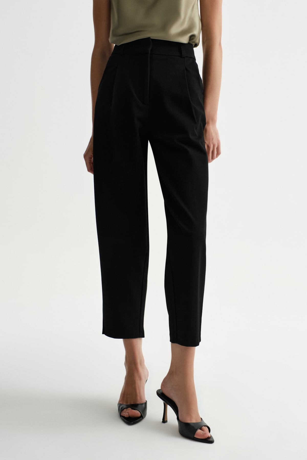 Premium VENTO Orta Bel Kısa Paça Lycra Pantolon | Açelya Okçu 