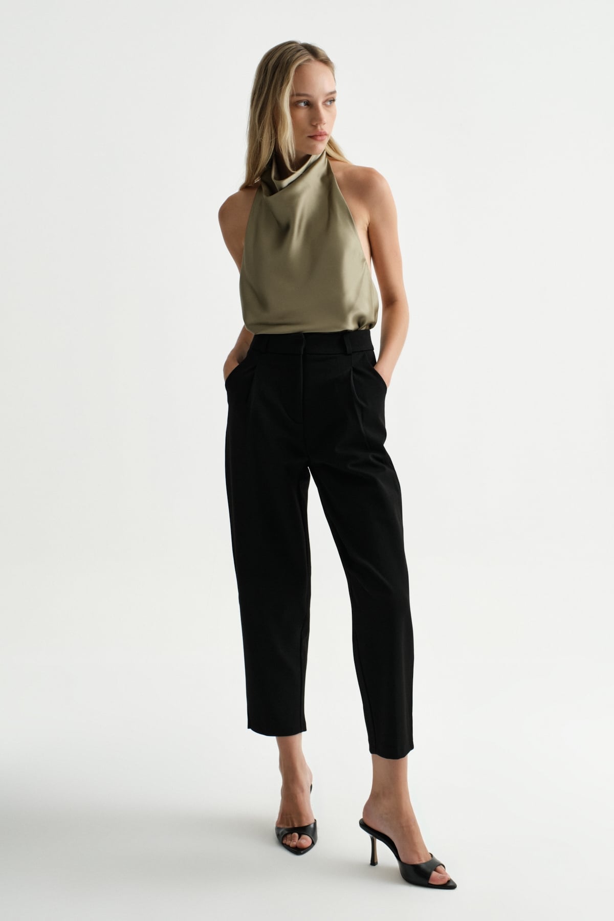 Premium VENTO Orta Bel Kısa Paça Lycra Pantolon | Açelya Okçu 