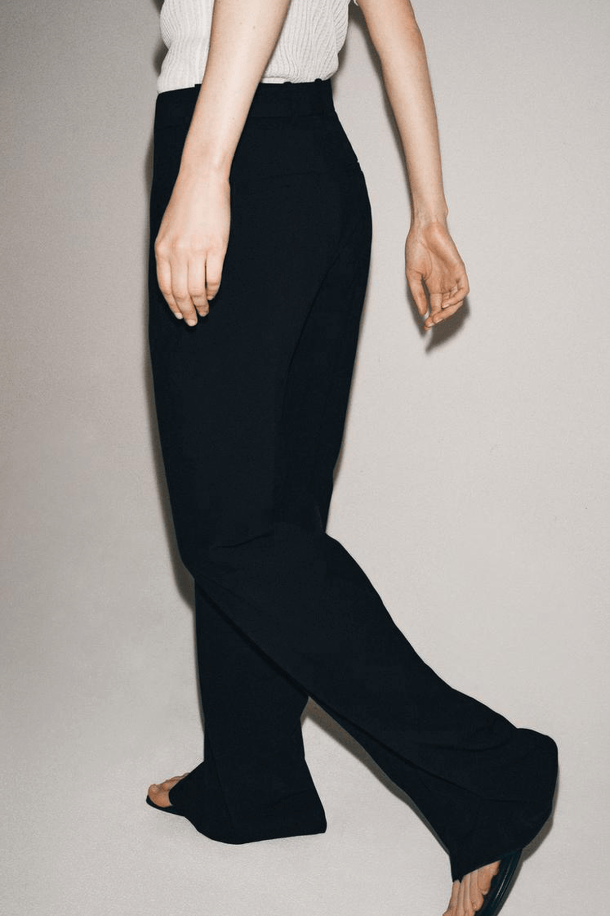 Premium VENTO Orta Bel Wide Leg Dokuma Pantolon |  