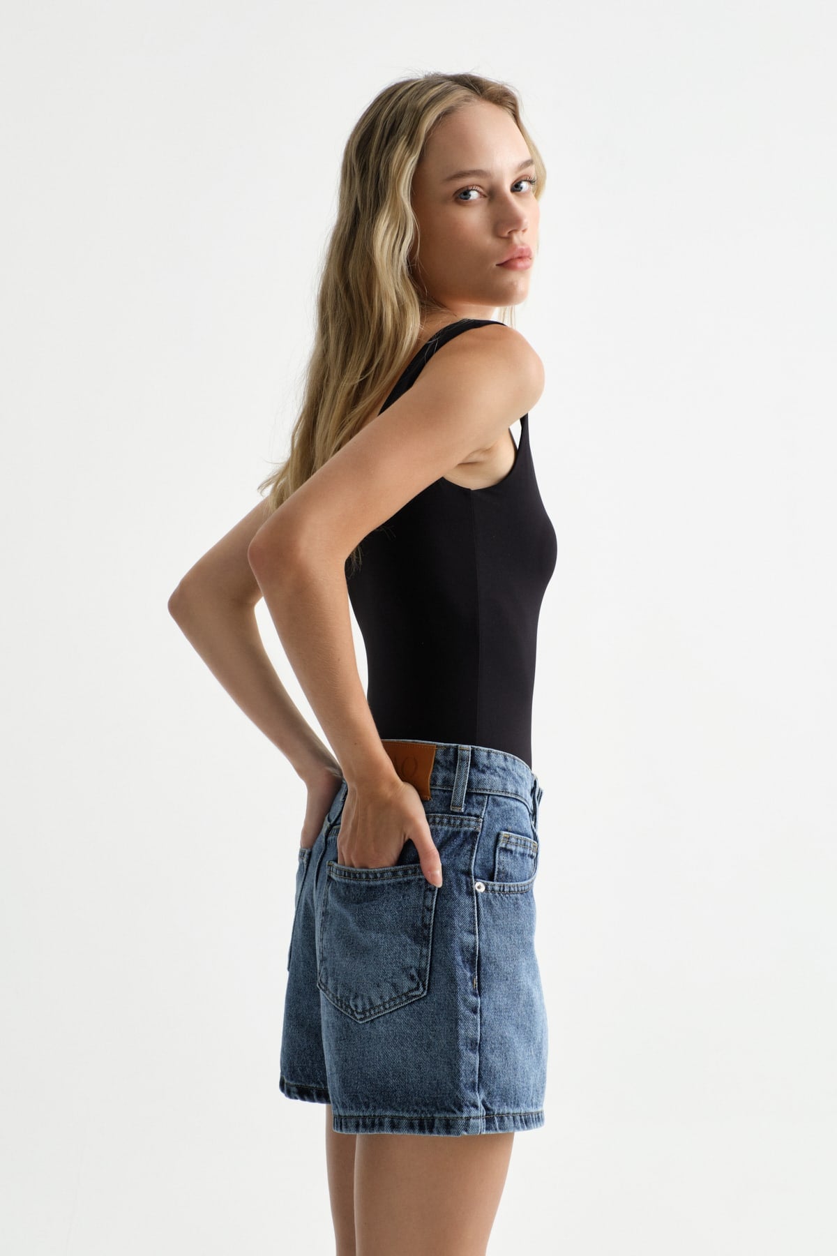 Premium Kaida Denim Mini Şort | Açelya Okçu 
