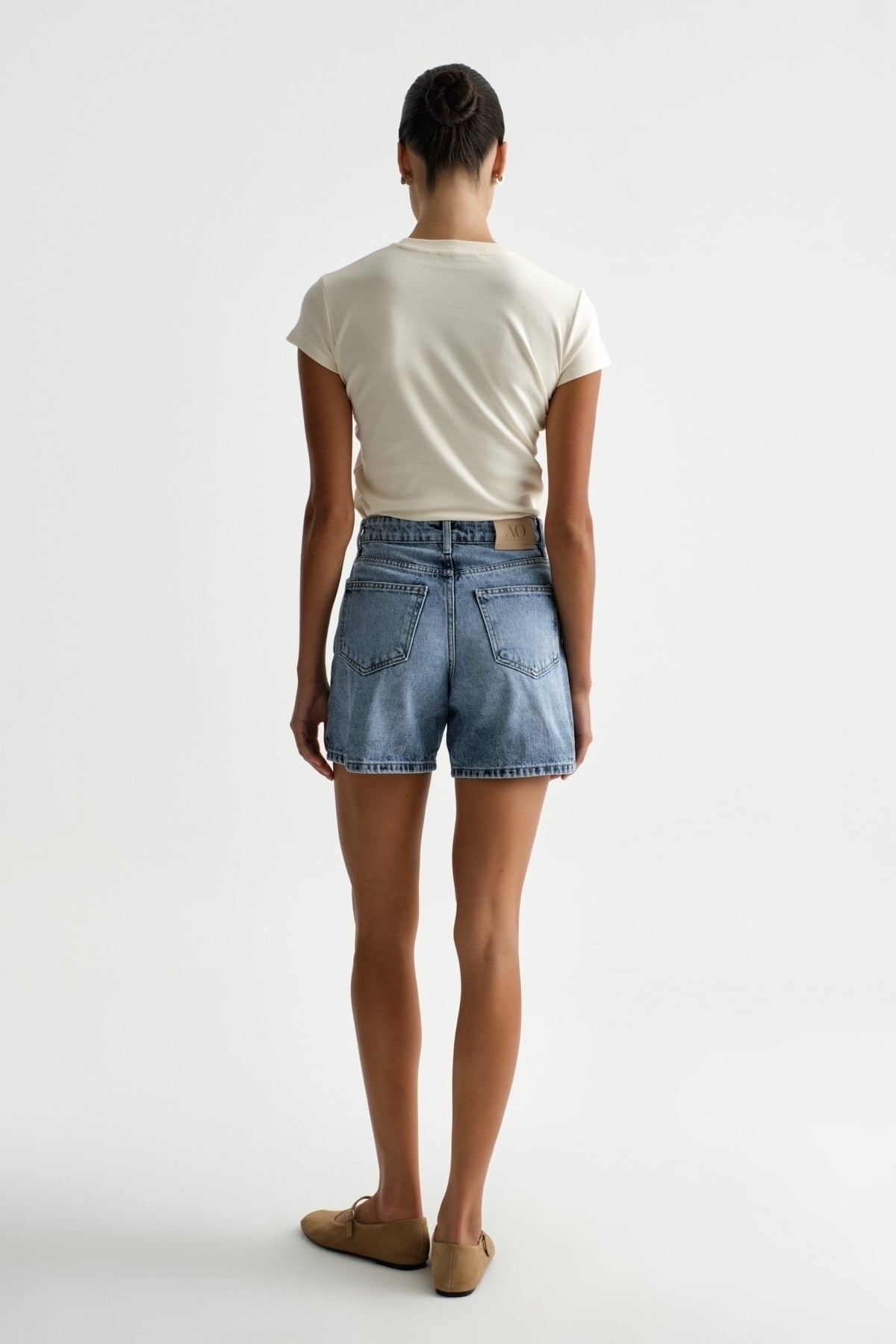 Premium Kaida Denim Midi Şort | Açelya Okçu 