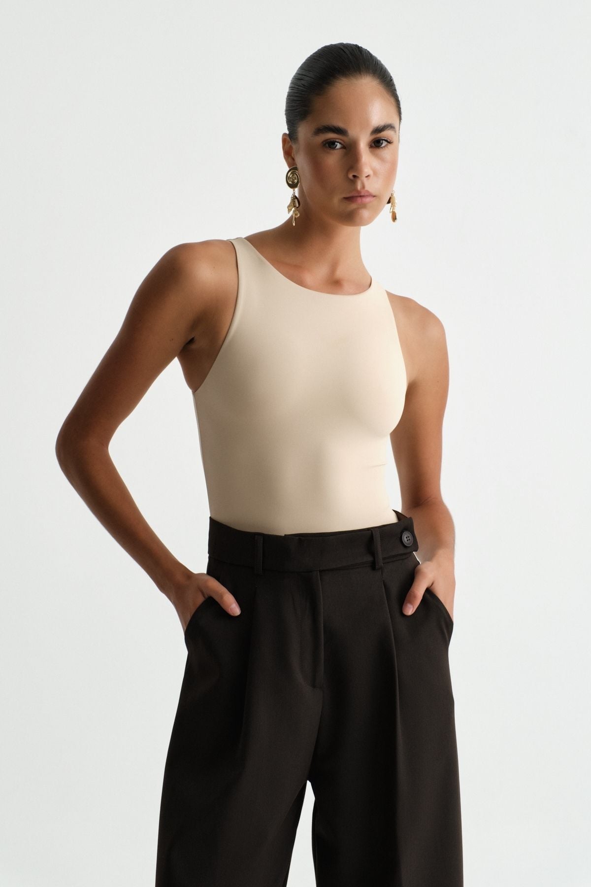 Premium Darcy Halter Yaka Bodysuit | Açelya Okçu 
