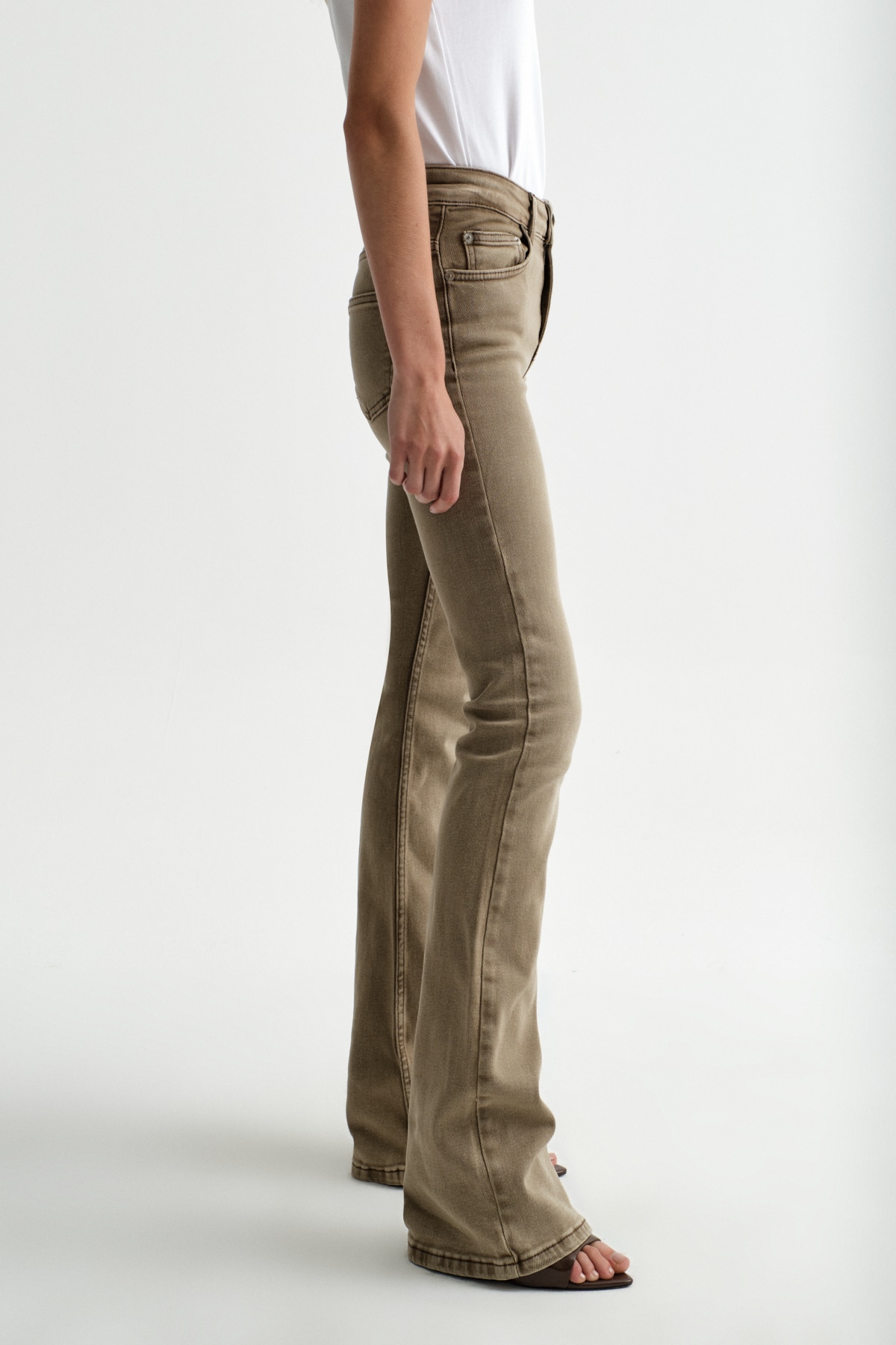 High Waist Flare Leg Full Length Stretch  Jean |  