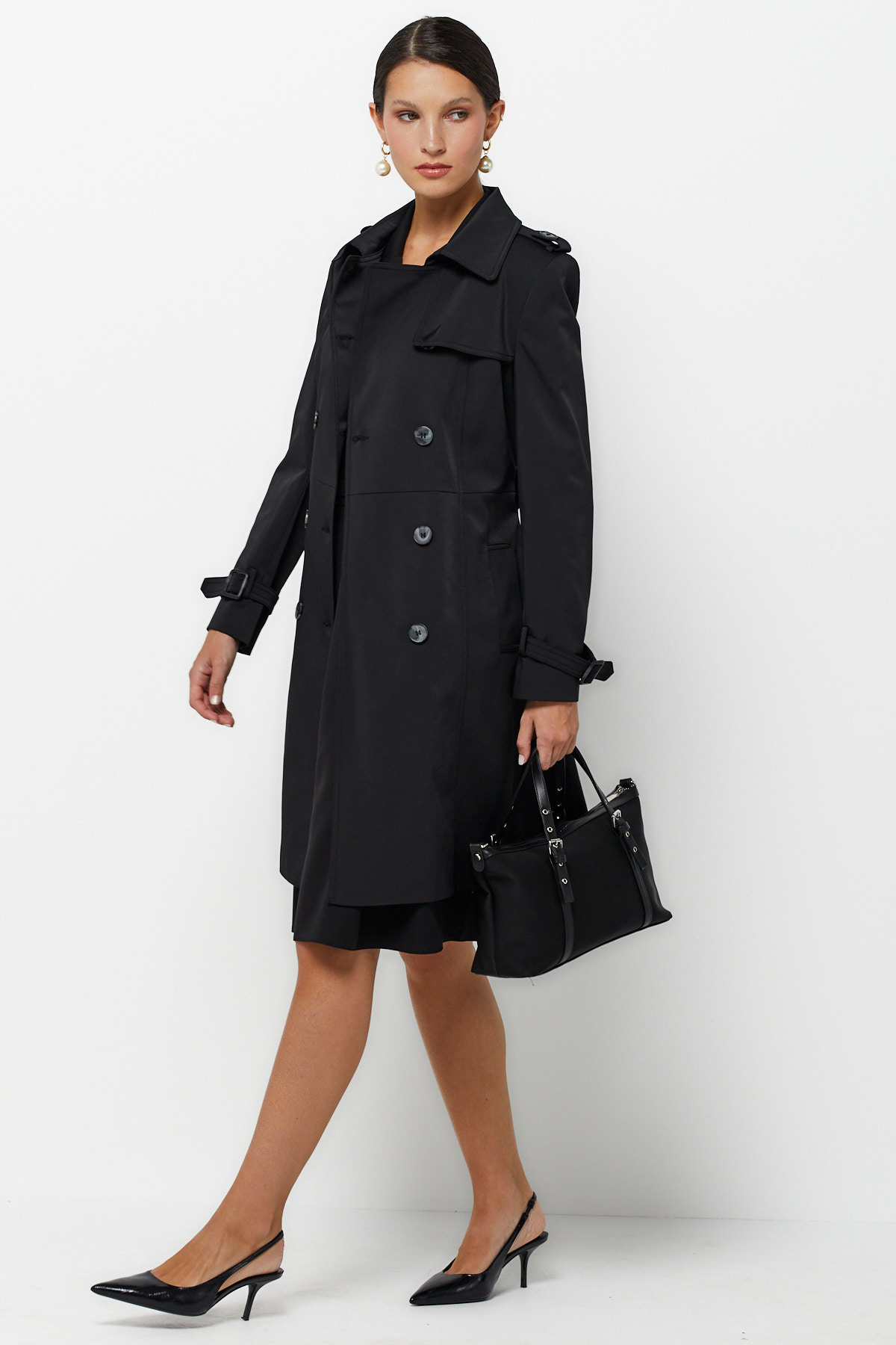 ひめ Oversize Kruvaze Trenchcoat-BEJ