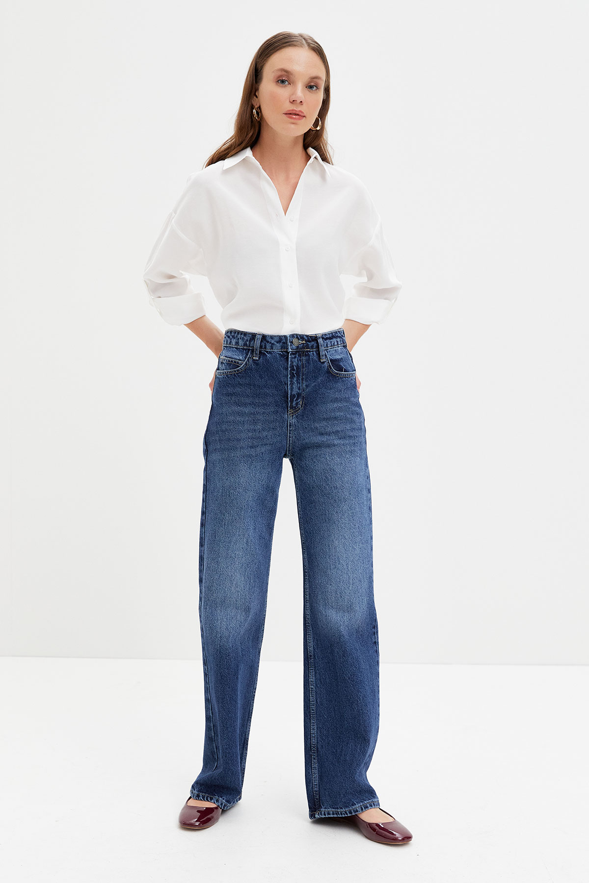 Wide Leg Jeans-LACIVE.