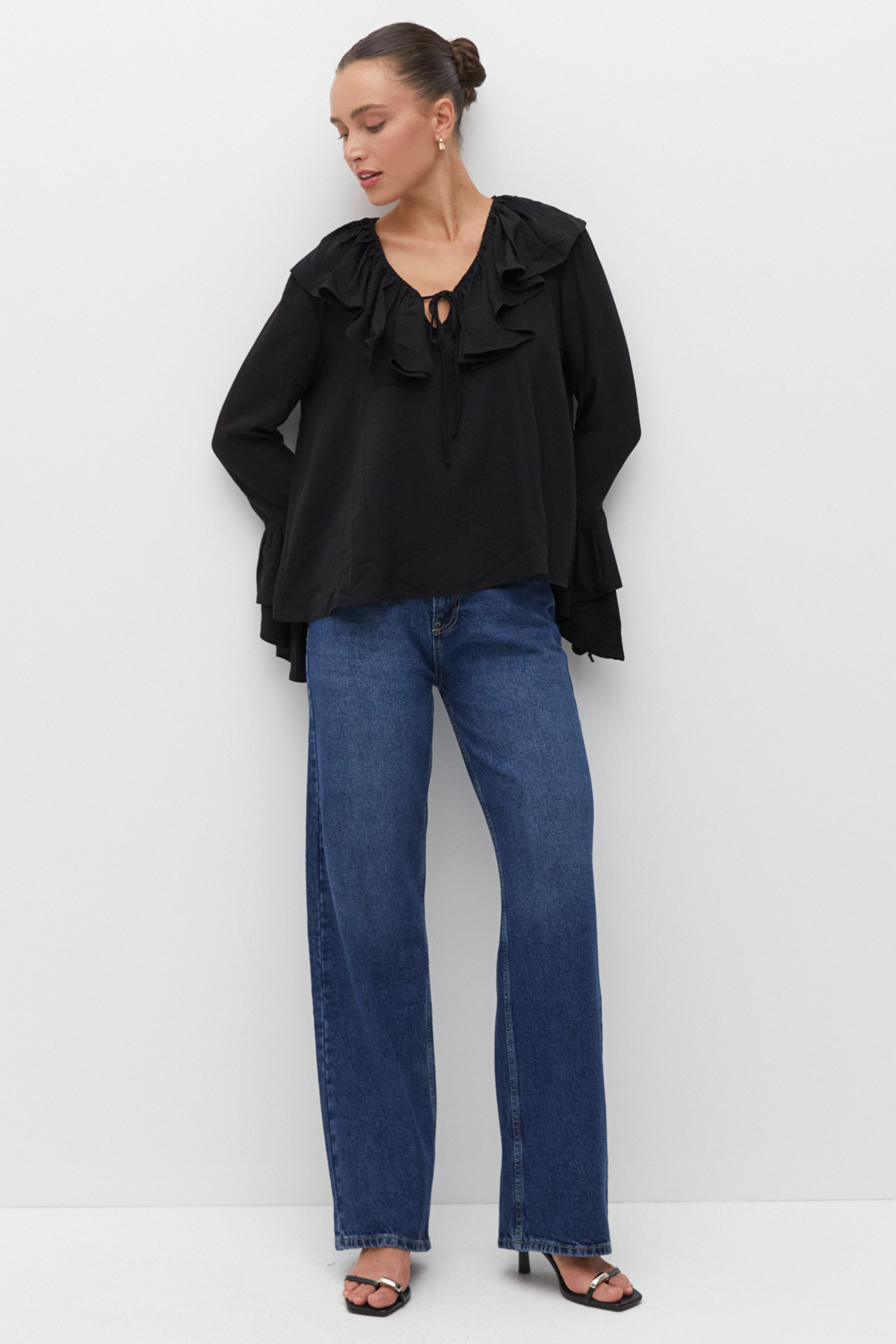 Wide Leg Jeans-LACIVE.