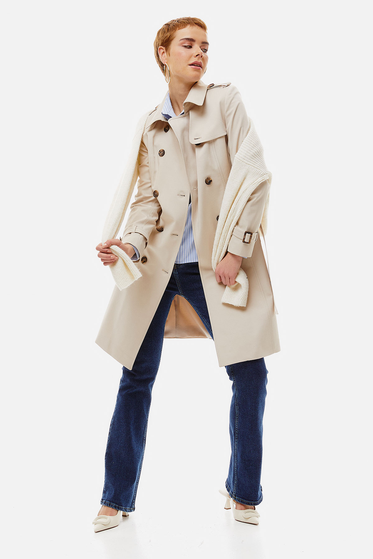 Kruvaze Trençkot-BEJ