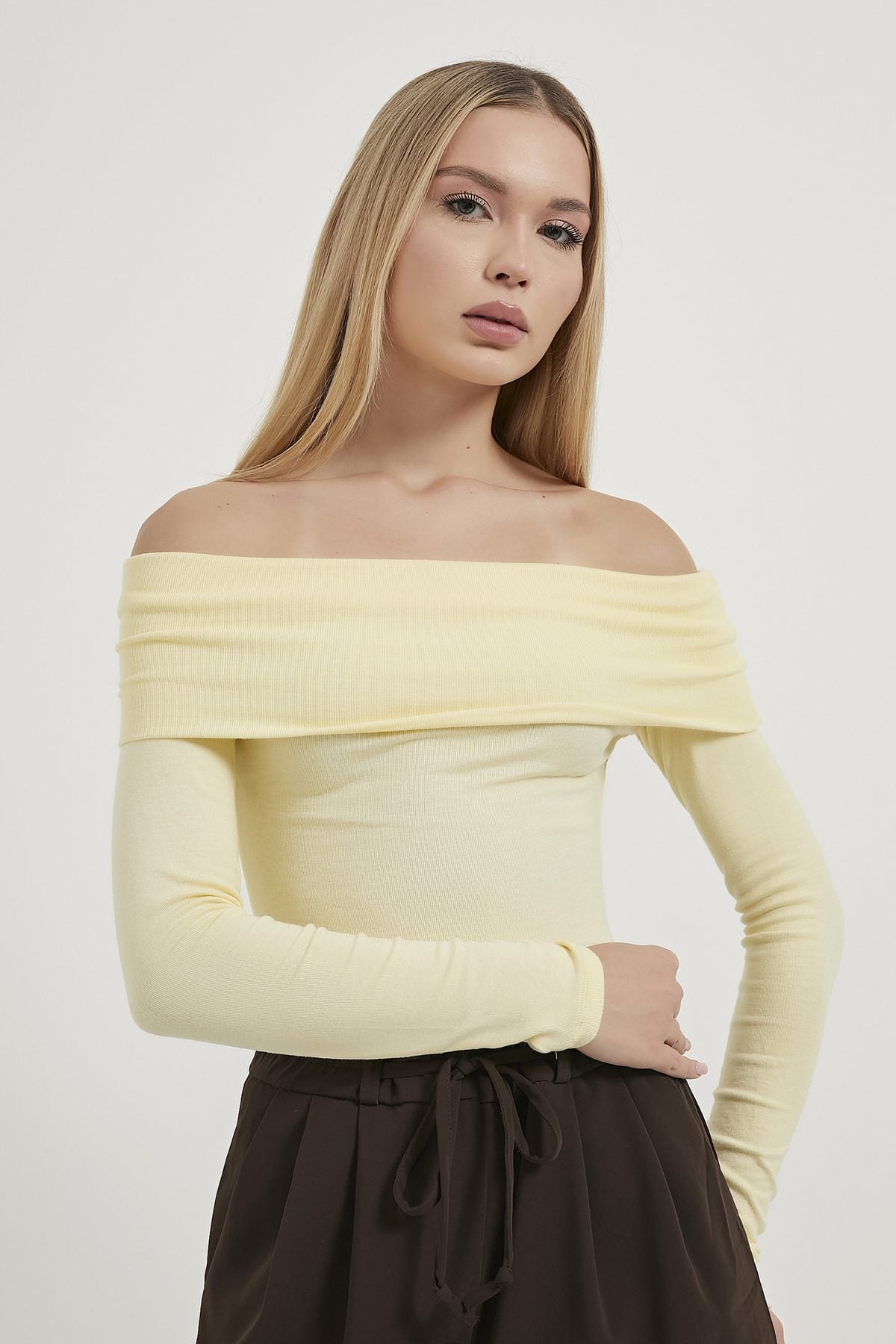 ARMALIFE 2513 MADONNA YAKA SOFT ESNEK KADIN BLUZ