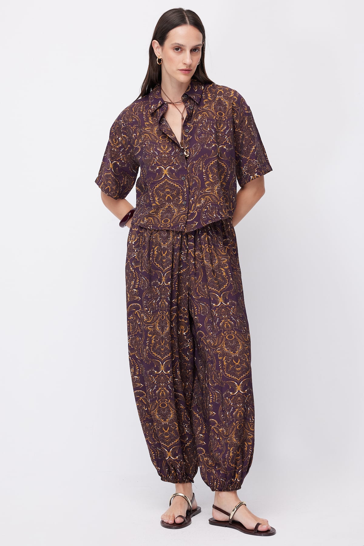 SALSATION サルセーション Polso pants ダークブラウン XS 32110241PT9263BOR-4989.jpg