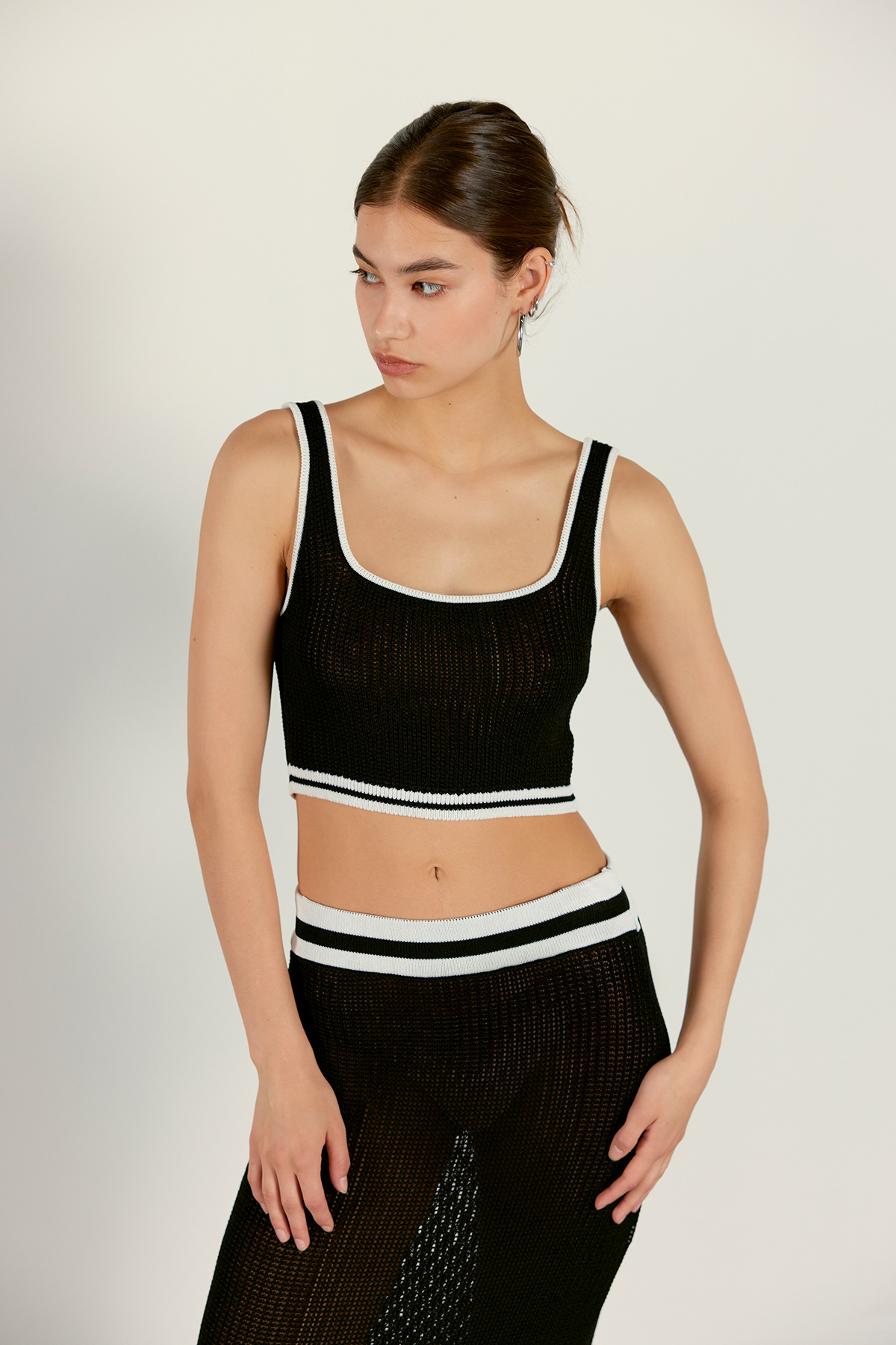 Crop top with fishnet online