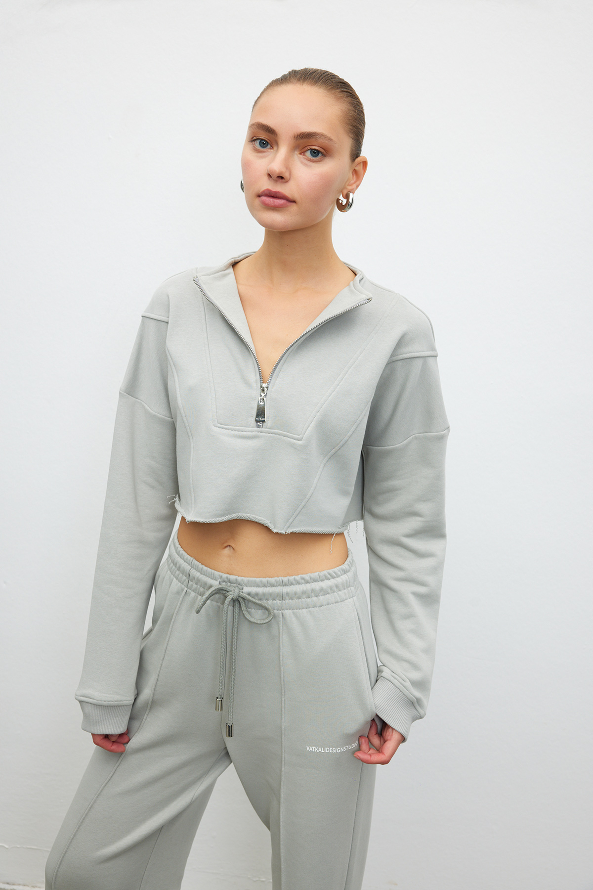 Crop hoodie zipper online