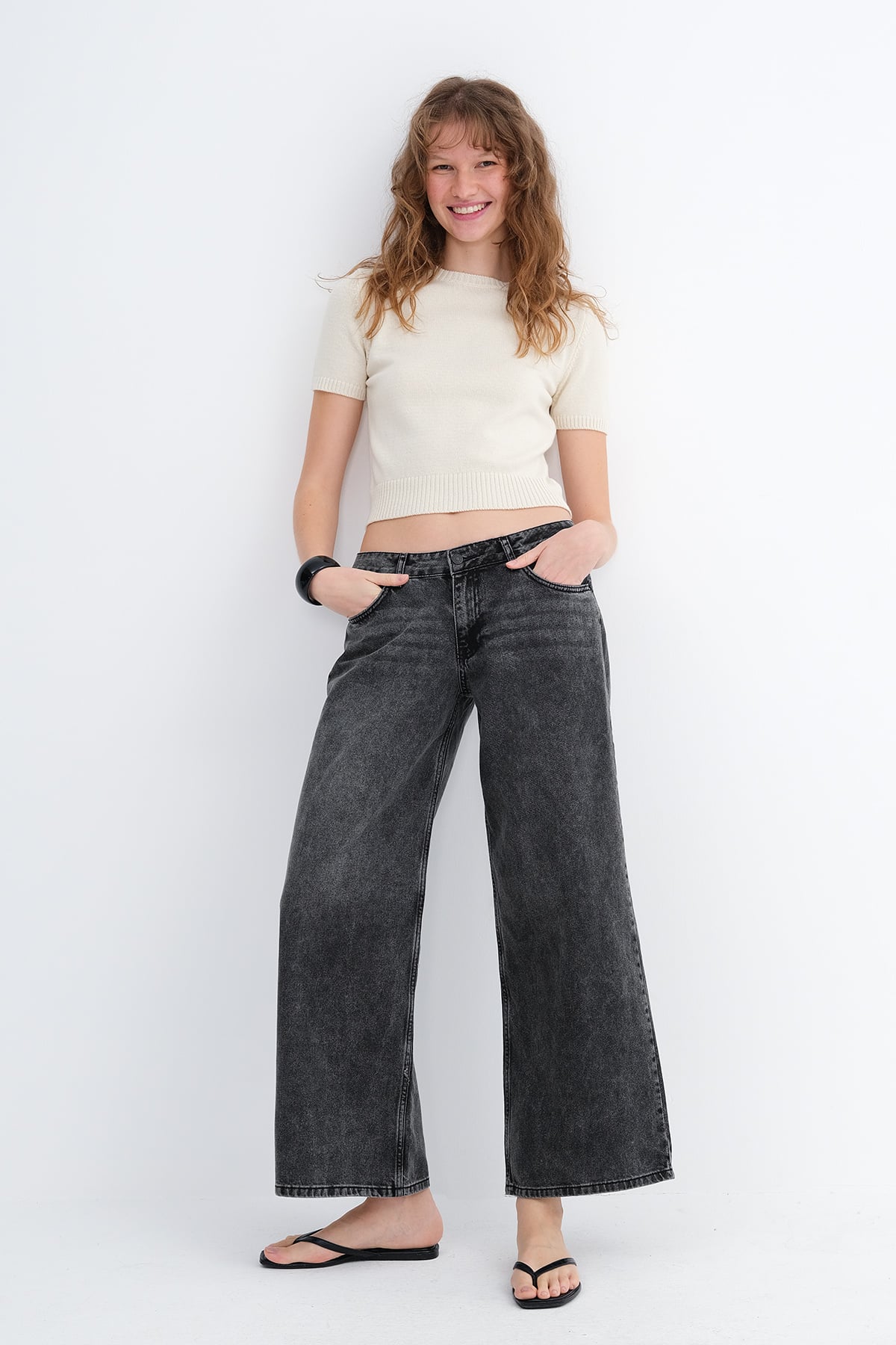 Wide Leg Jean Pantolon