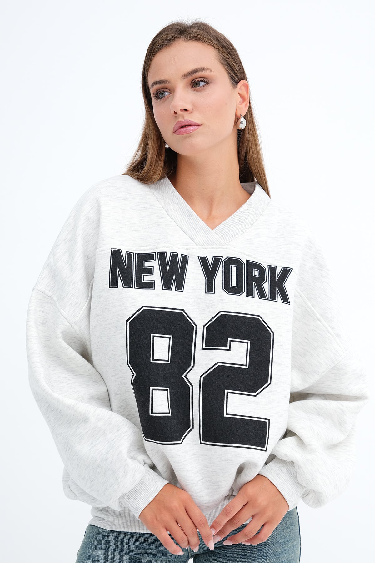 Baskılı Şardonlu Sweatshirt