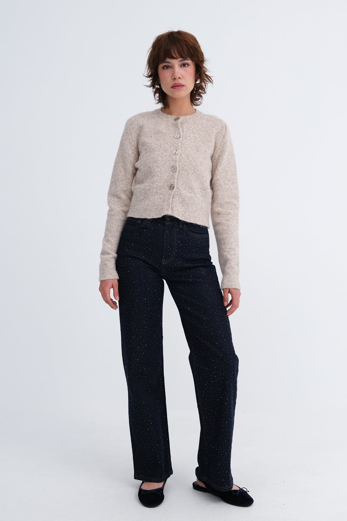 Taşlı Jean Pantolon