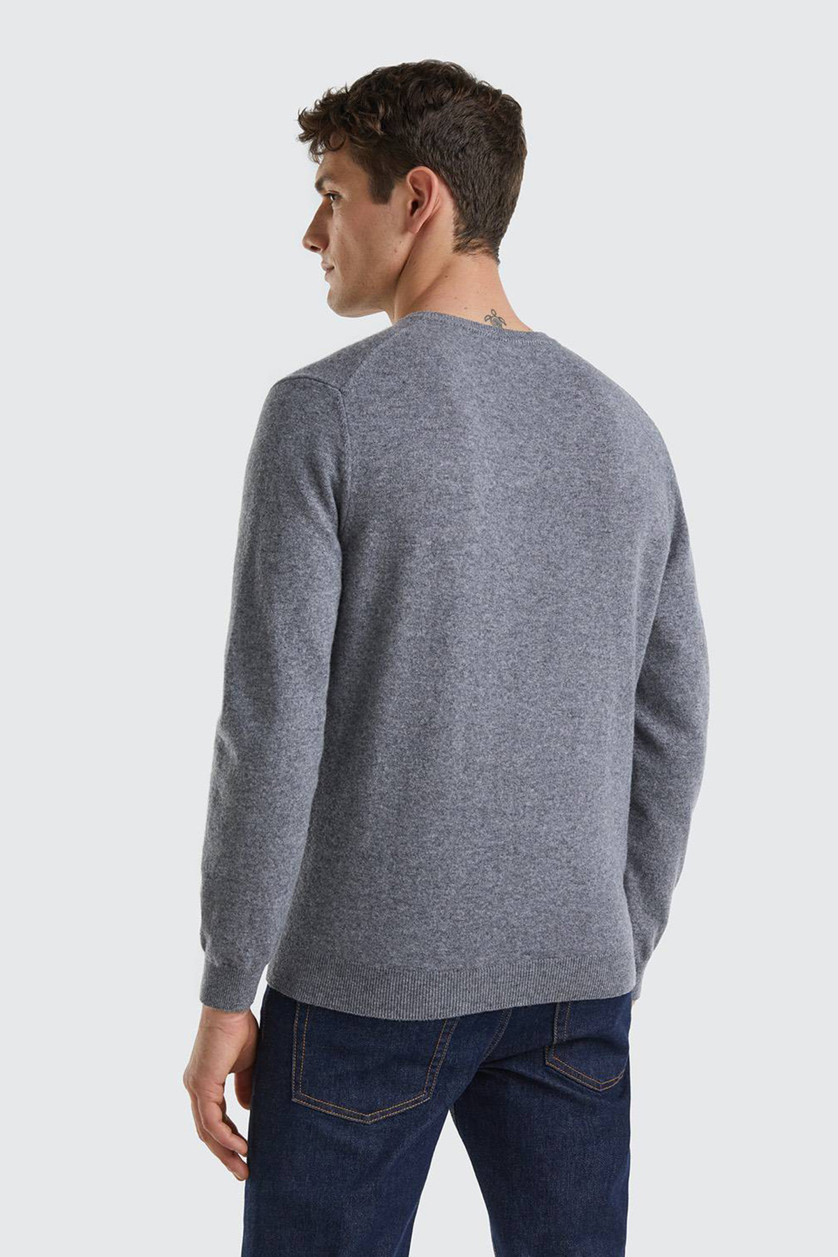 Erk_Bisiklet Yaka %100 Merino Kazak