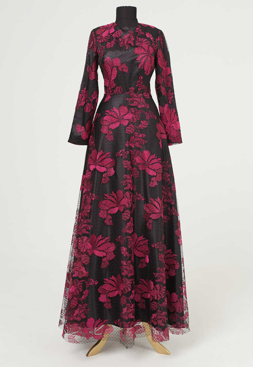 15k1017 Çiek Desenli Ceketli Abiye