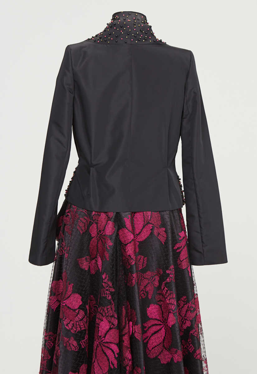 15k1017 Çiek Desenli Ceketli Abiye