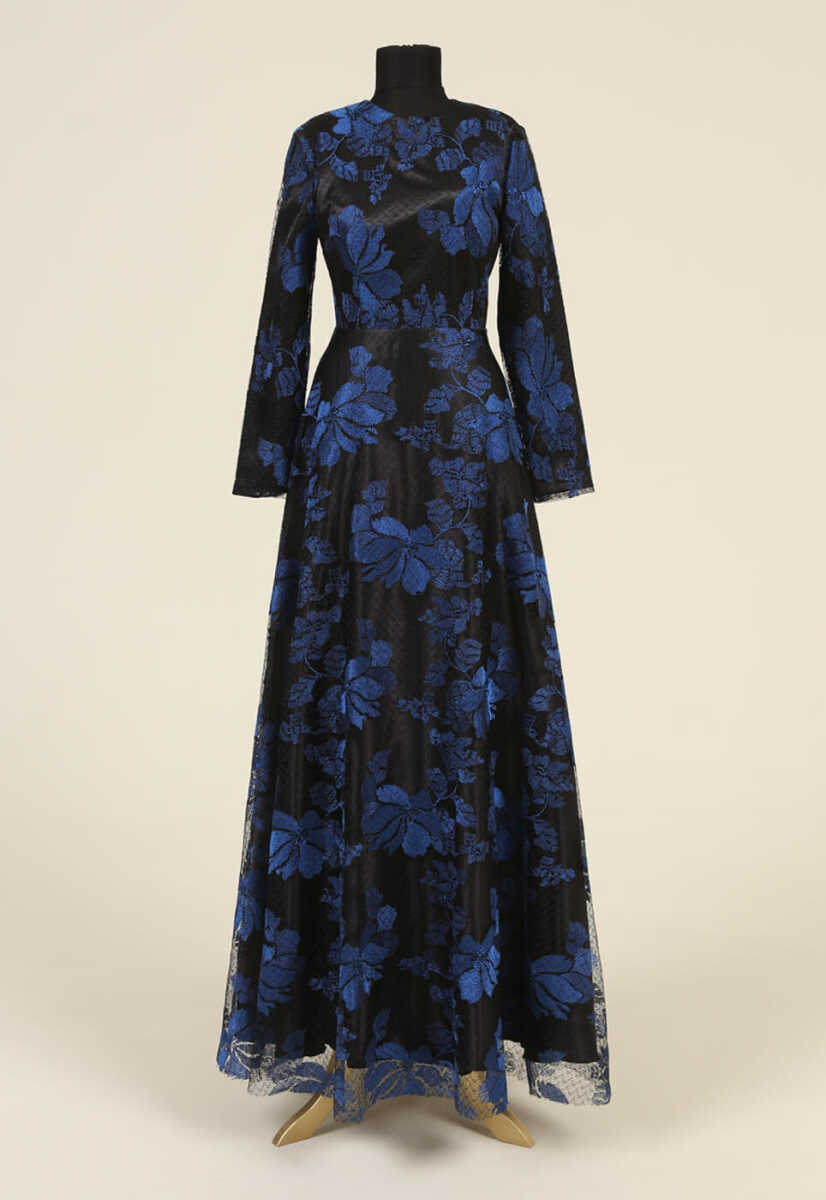 15k1017 Çiek Desenli Ceketli Abiye