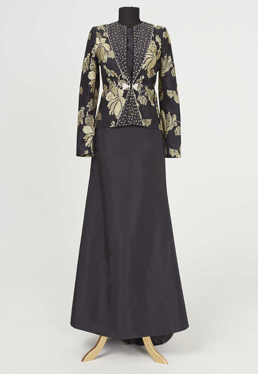 15k1020 Desenli Ceketli Abiye