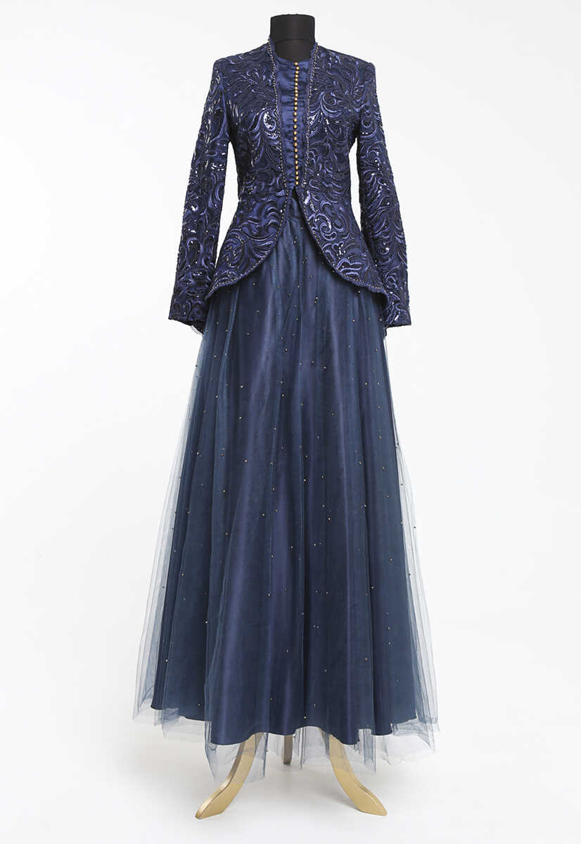 15Y1004 Payetli Boncuk Detaylı Abiye, Tesettür Giyim