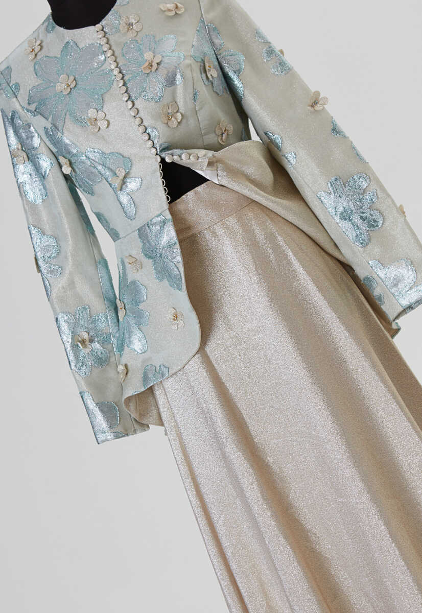 15y1027 Çiçek Desenli Ceketli Abiye Elbise, Tesettür Giyim