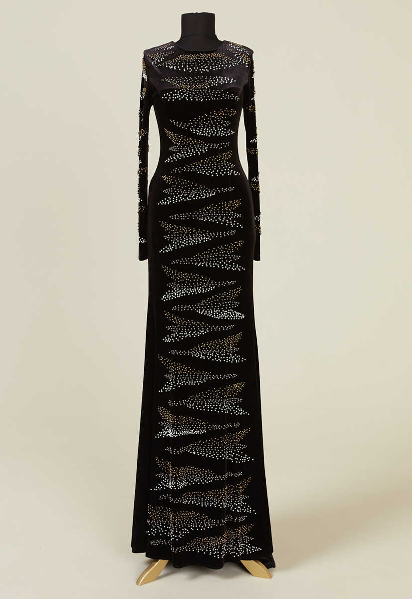 16K1015 BONCUK İŞLEMELİ KADİFE ABİYE, Tesettür Giyim