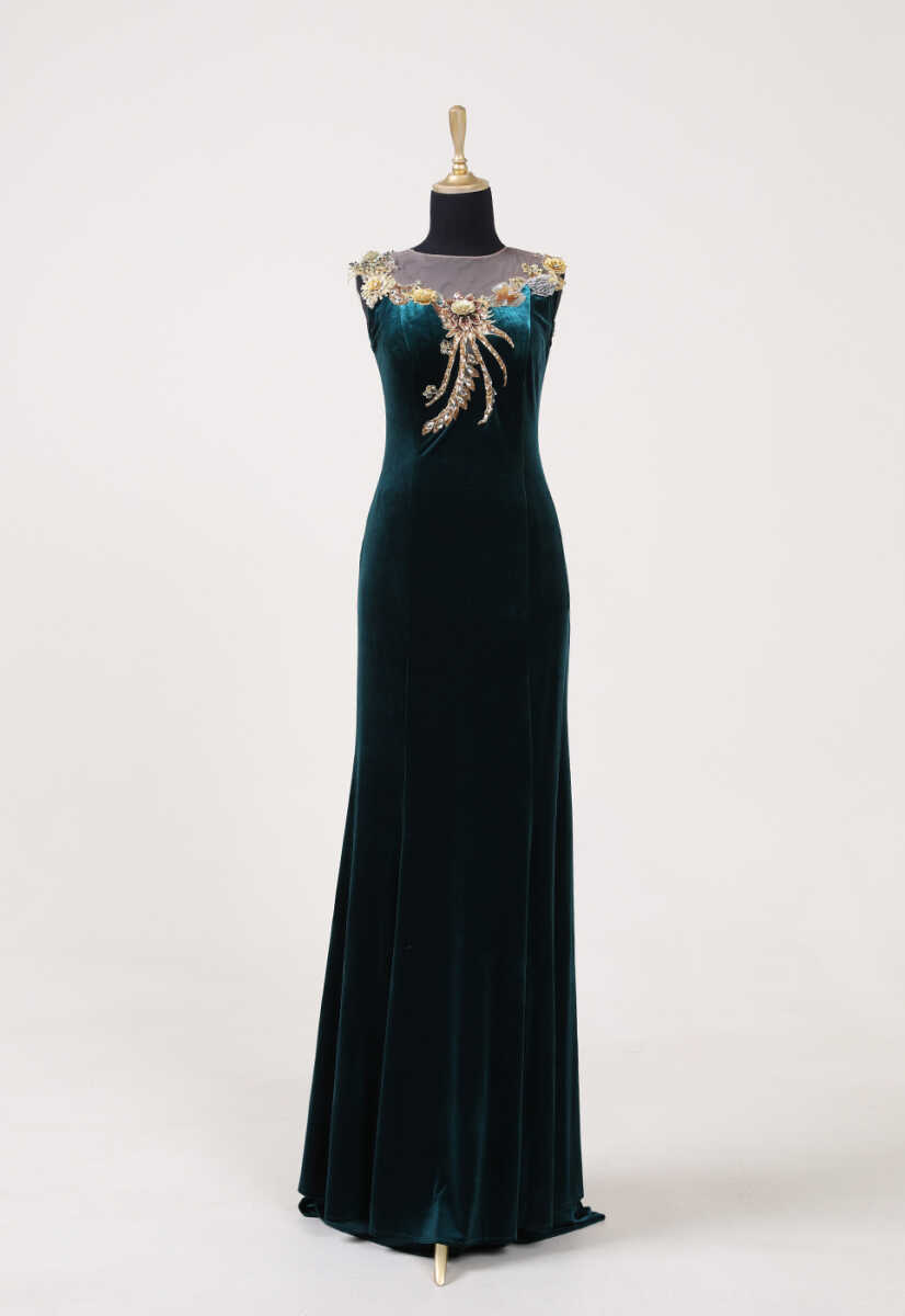 Dökümlü Kadife Abiye