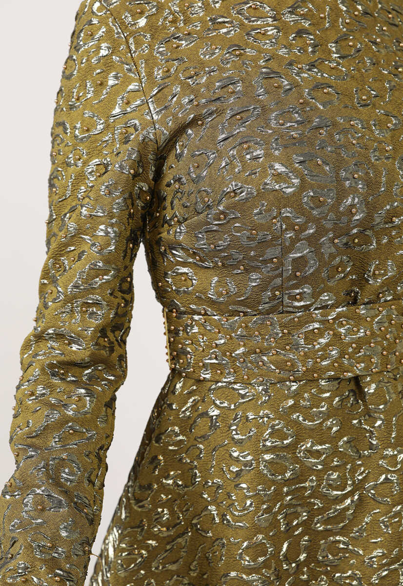 17k191004 Kuşak Detaylı Abiye Elbise, Tesettür Giyim