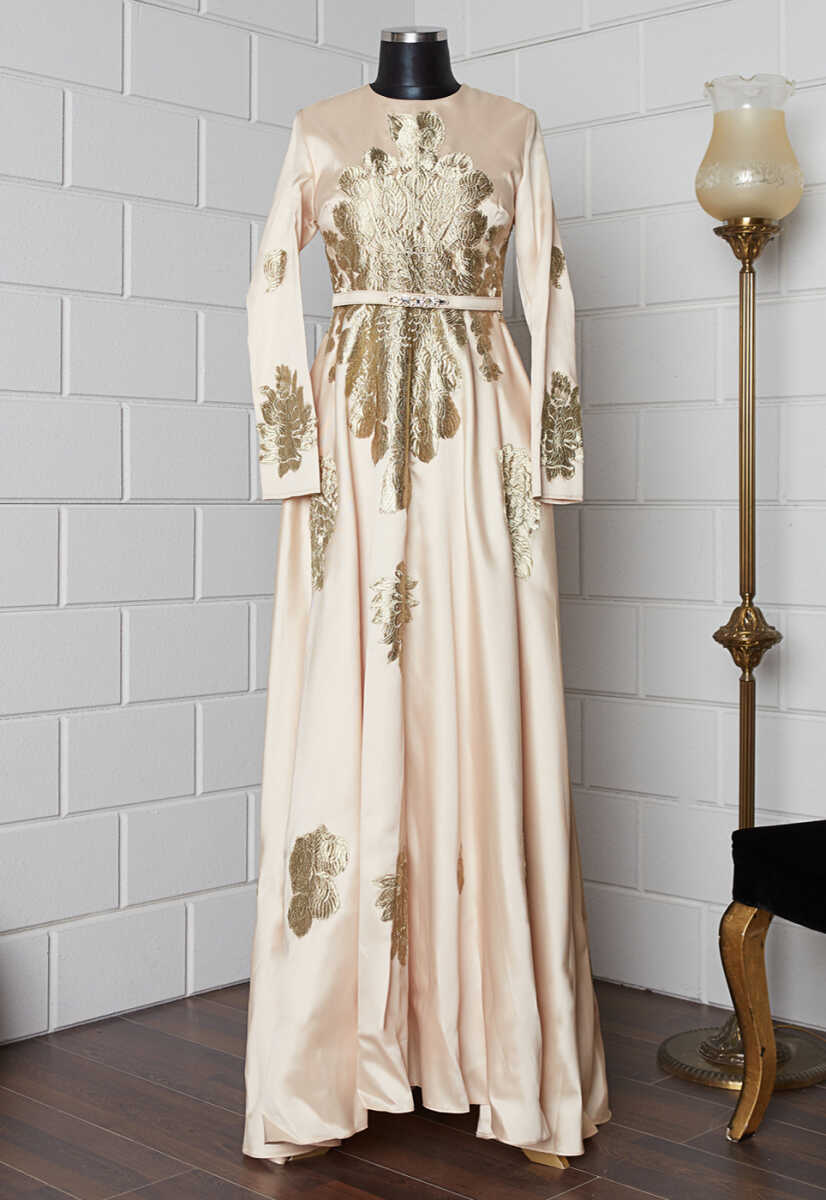 17Y1052 GÜPÜRLÜ KEMER DETAYLI ABİYE, Tesettür Giyim