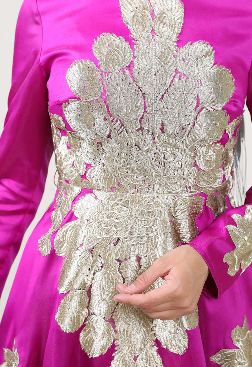 17Y1052 GÜPÜRLÜ KEMER DETAYLI ABİYE, Tesettür Giyim