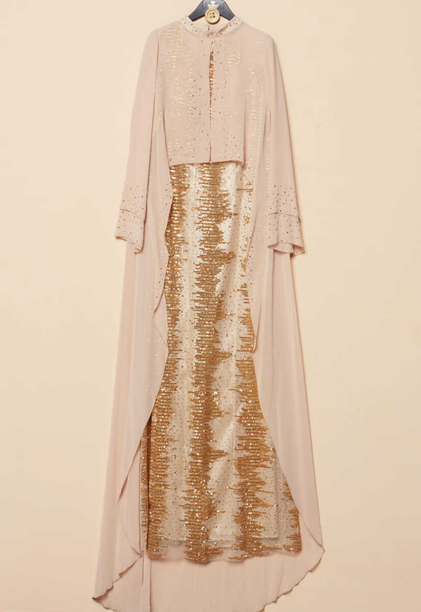 17y1013 Şifon Mixli Pul Payetli Abiye, Tesettür Giyim