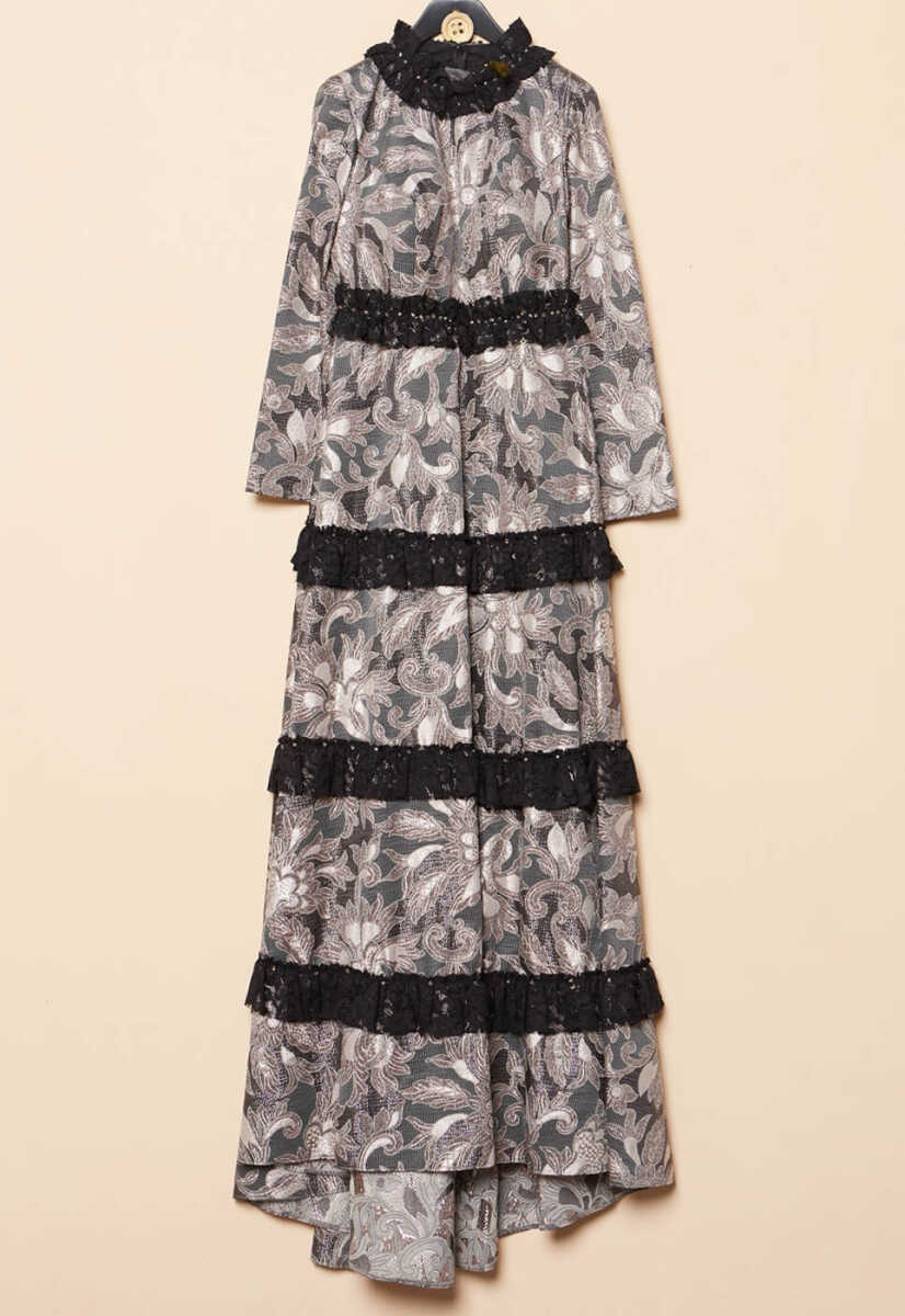 17Y1006 Şerit Dantelli Abiye, Tesettür Giyim