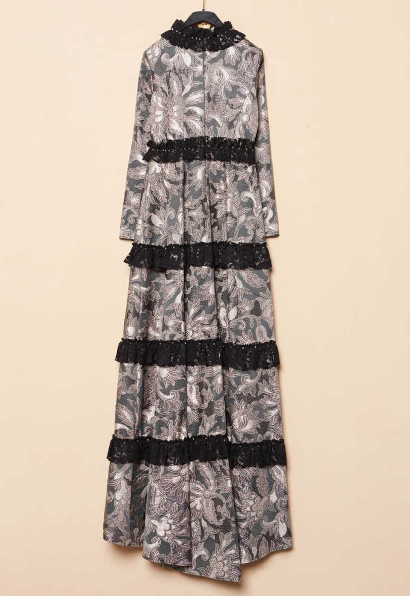 17Y1006 Şerit Dantelli Abiye, Tesettür Giyim