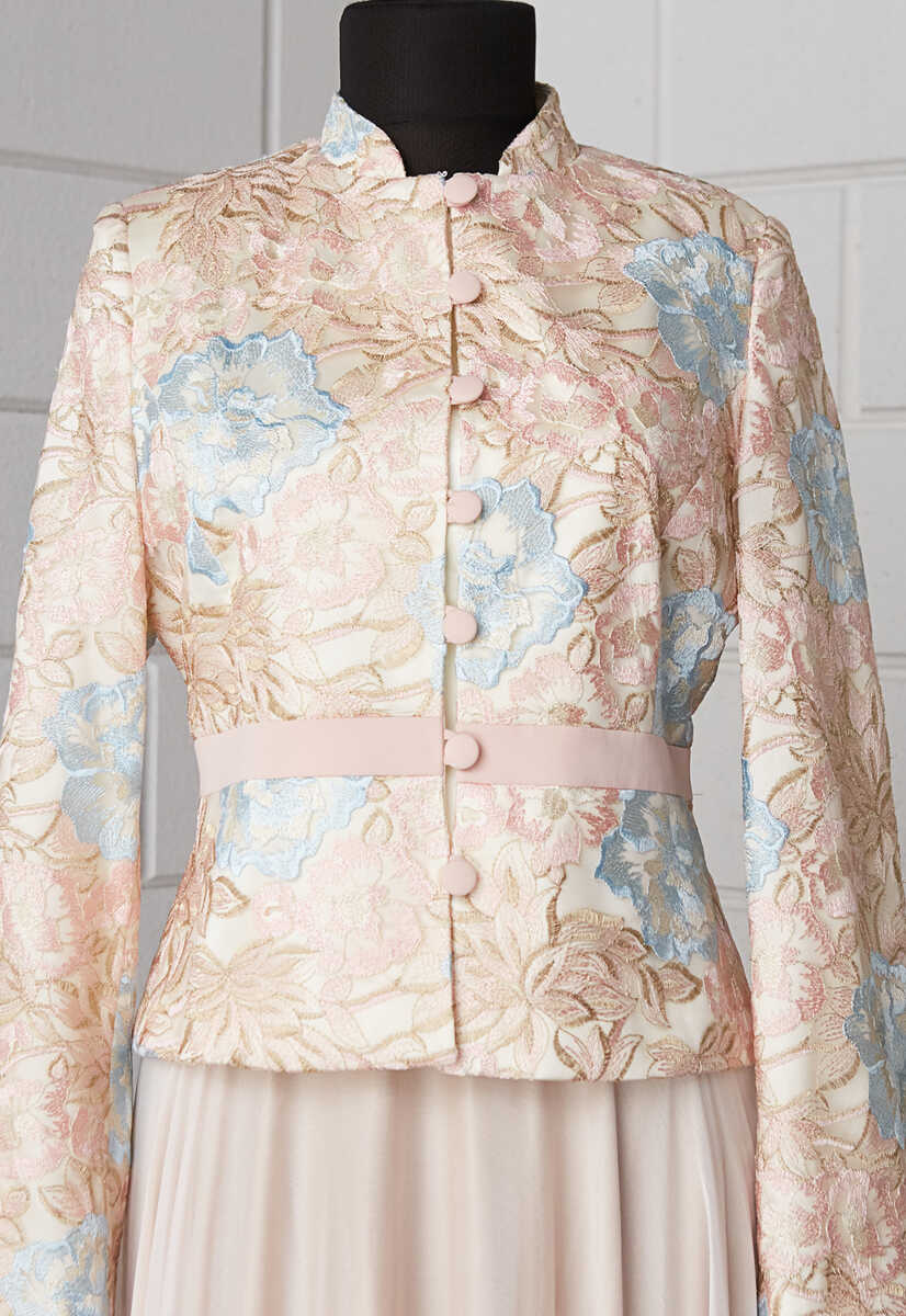 15k1020 Desenli Ceketli Abiye, Tesettür Giyim