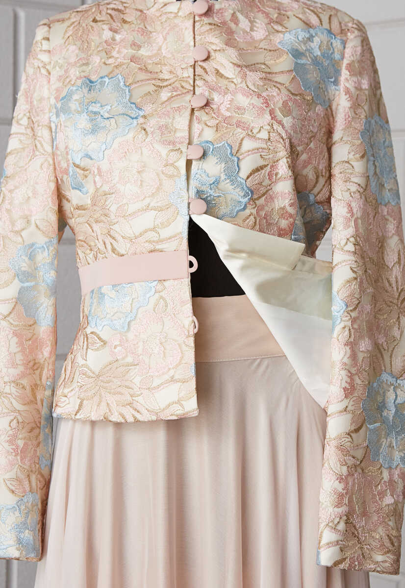 15k1020 Desenli Ceketli Abiye, Tesettür Giyim