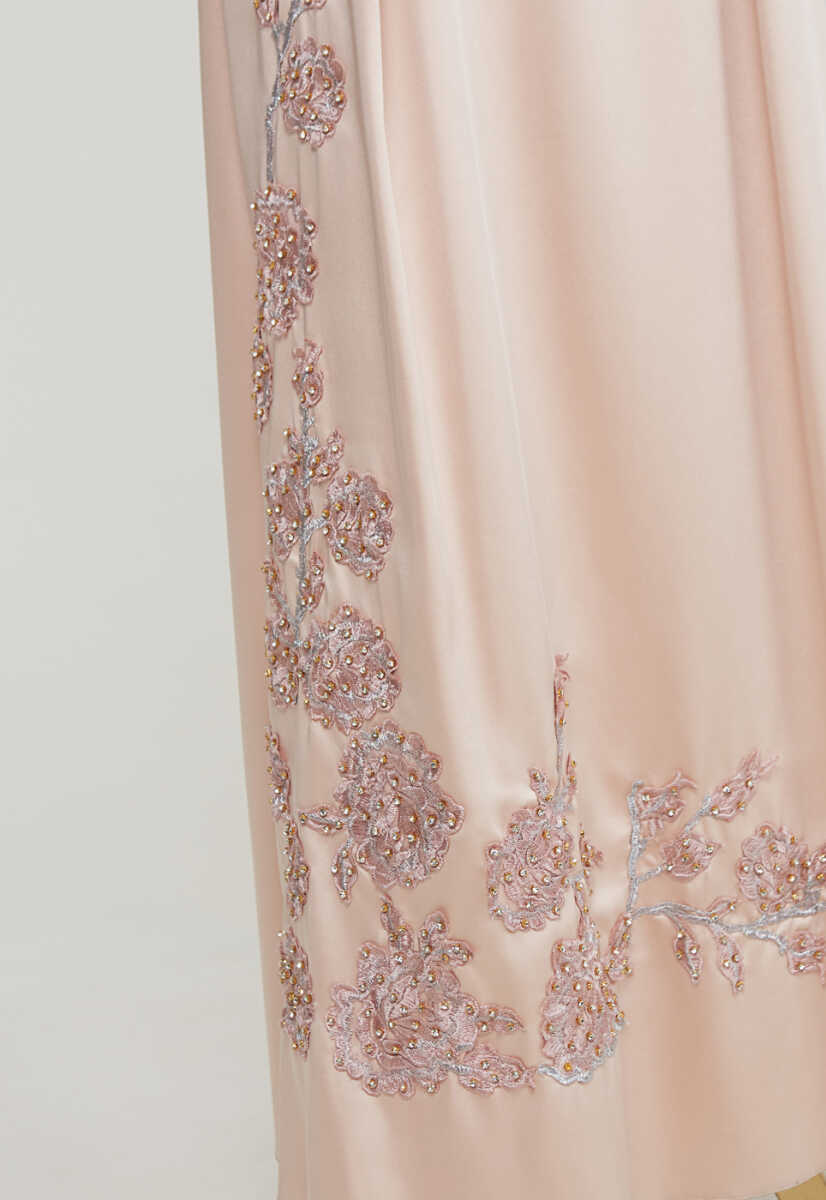 18y1054 Çiçek Desenli Abiye, Tesettür Giyim