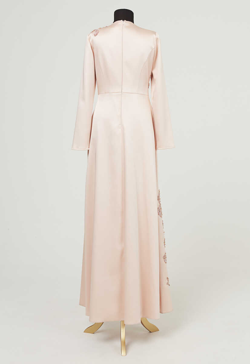 18y1054 Çiçek Desenli Abiye, Tesettür Giyim