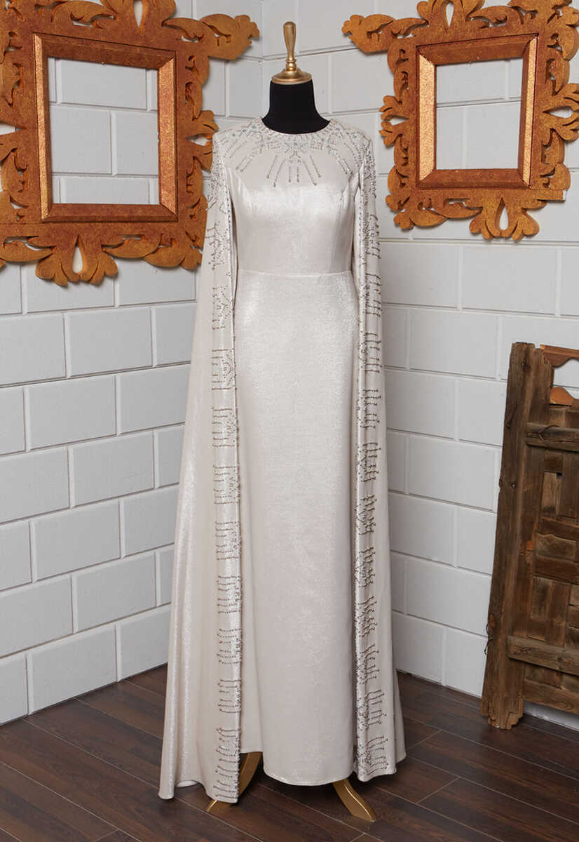 1818 YARASA KOL İŞLEMELİ ABİYE, Tesettür Giyim