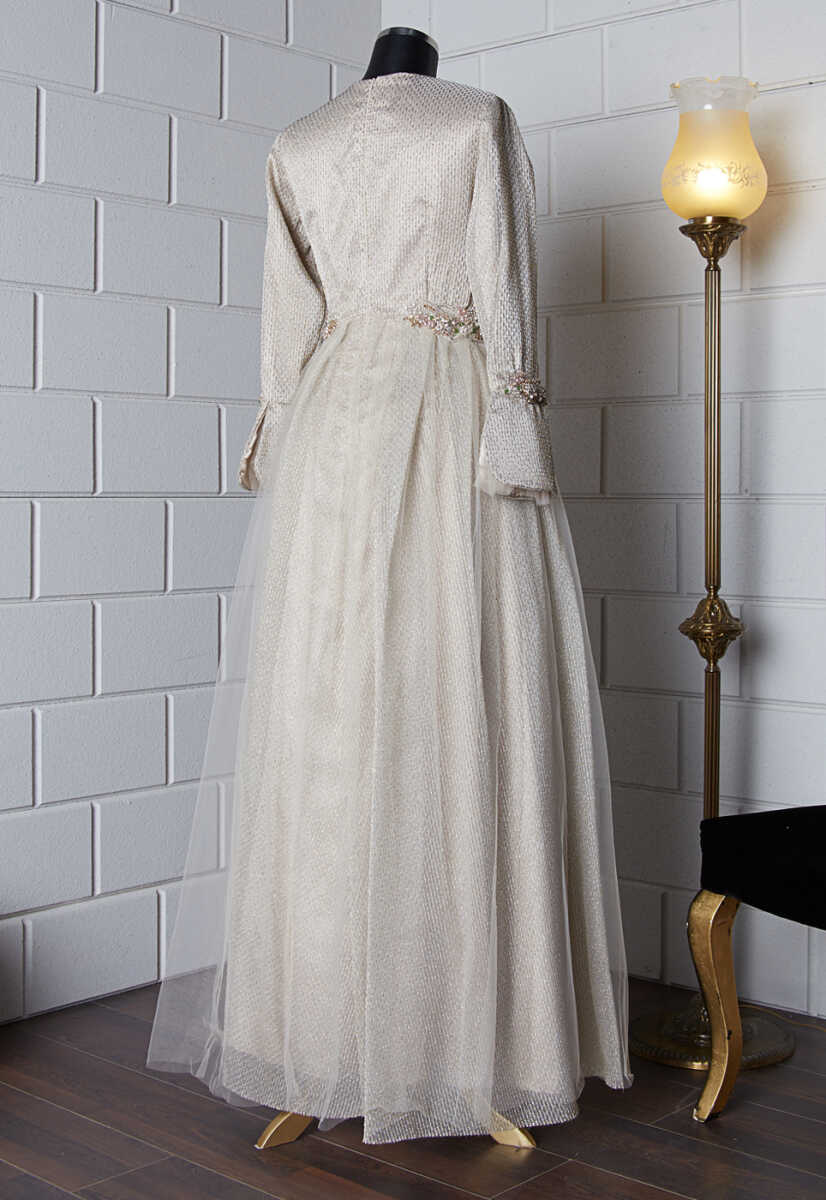 1814 İŞLEMELİ TÜLLÜ TESETTÜR ABİYE