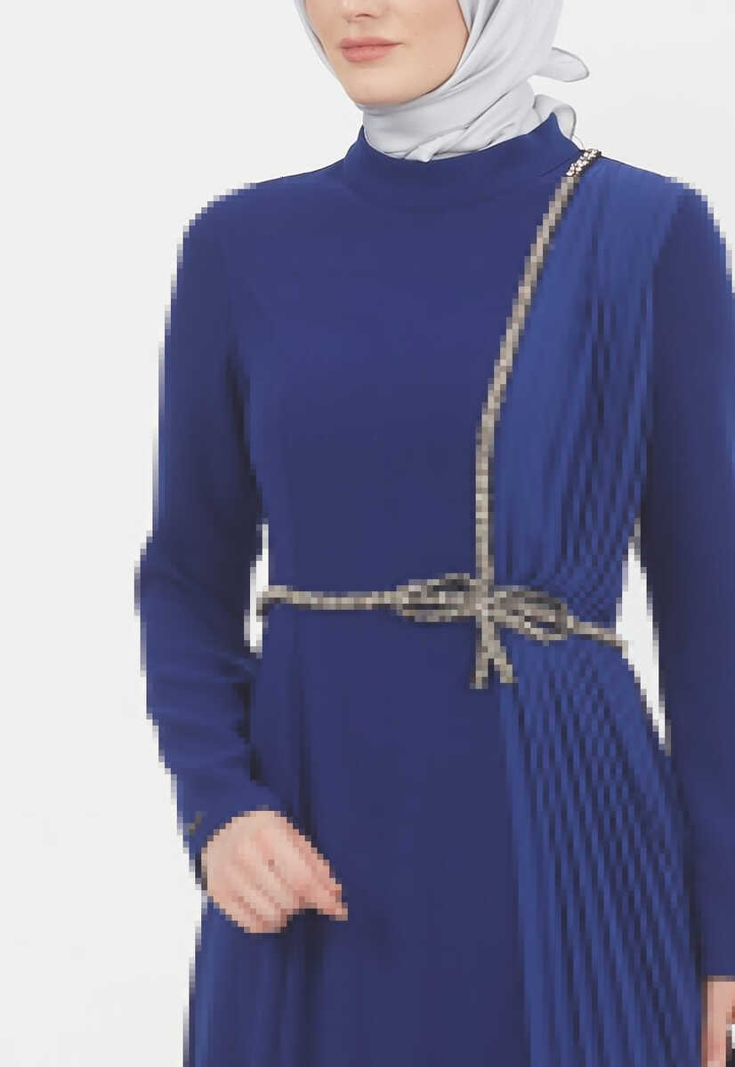 1302 TAŞ ŞERİTLİ GÜNLÜK ABİYE ELBİSE, Tesettür Giyim