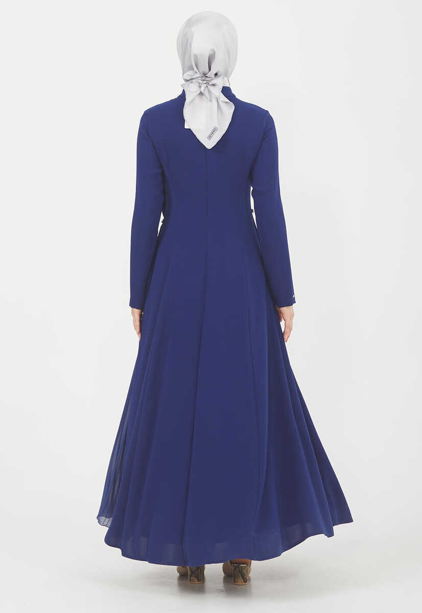 1302 TAŞ ŞERİTLİ GÜNLÜK ABİYE ELBİSE, Tesettür Giyim