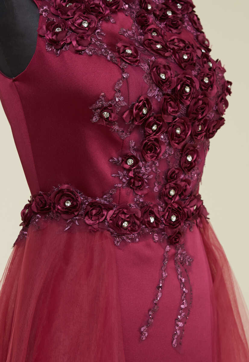 1844 DÜŞÜK OMUZLU TÜL ABİYE